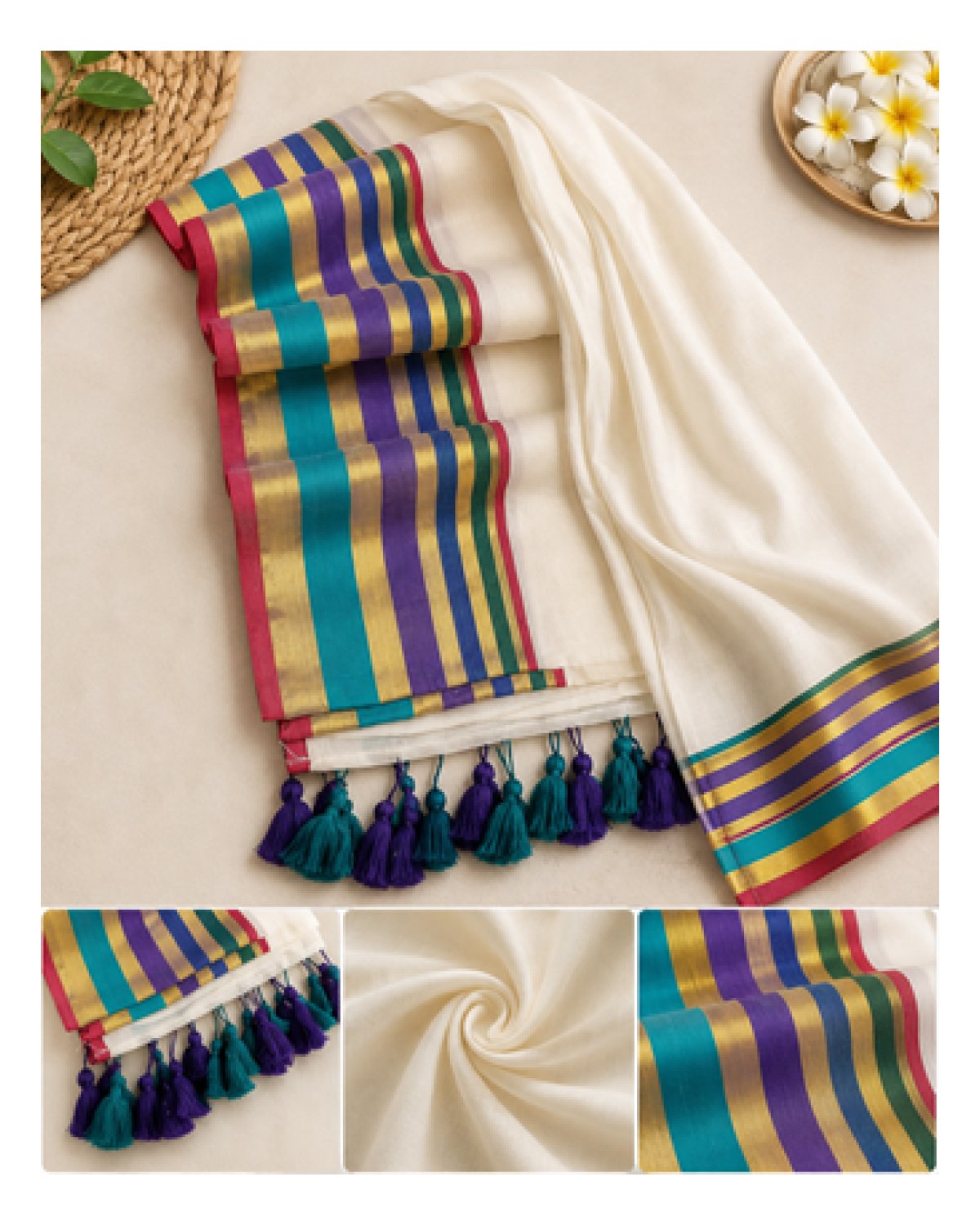 Peacock Harmony Mull Cotton Saree